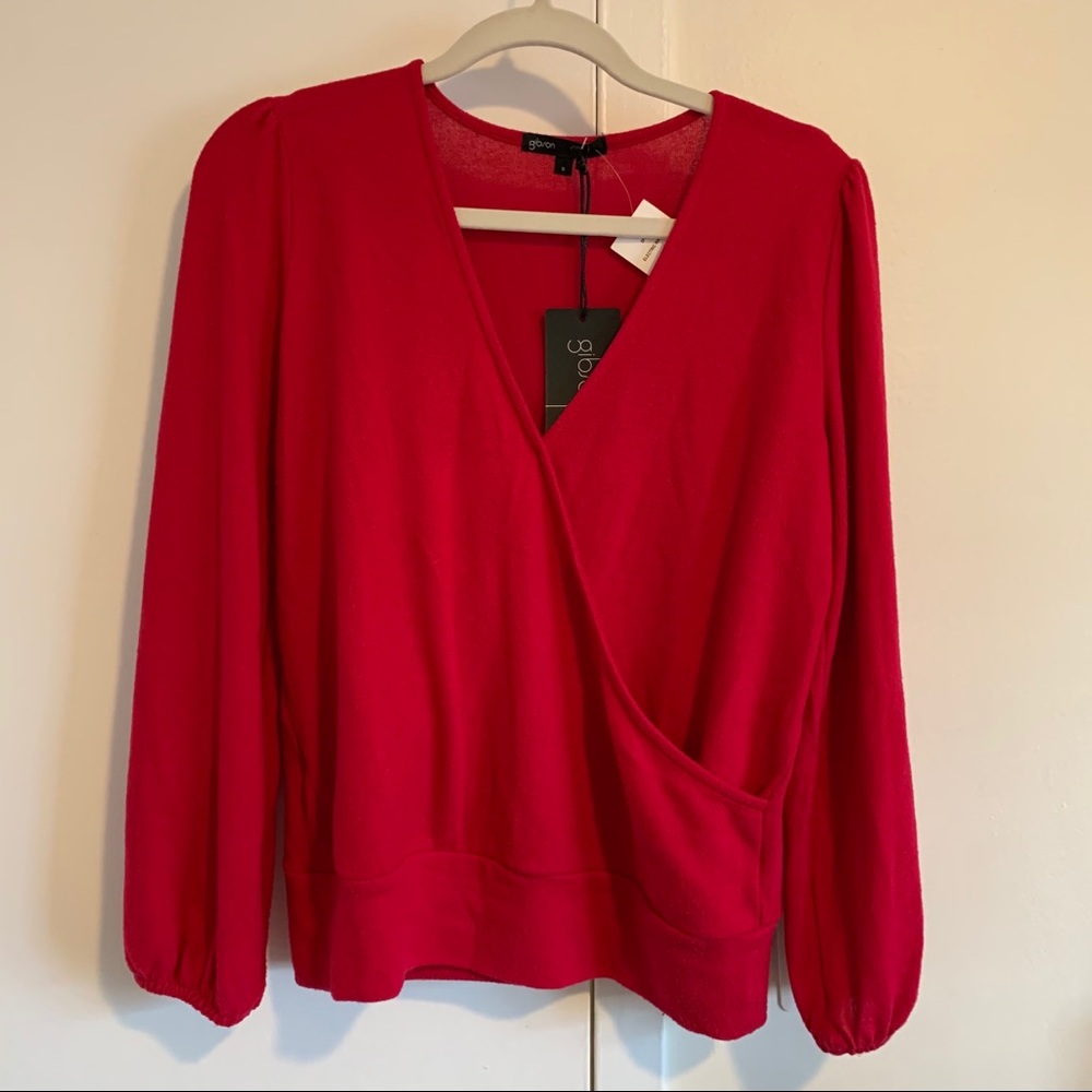 ‼️ GIBSON Surplice Blouse Sleeve Wrap Top